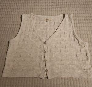 Madewell Ivory Textured Knit Top